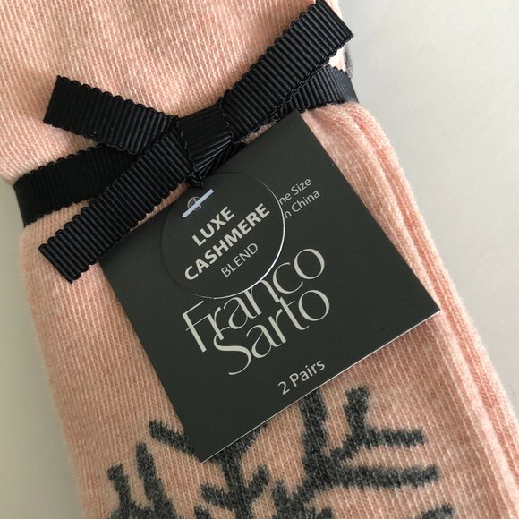 FRANCO SARTO 2 Pair Luxe Cashmere Blend Socks OS NWT - Picture 4 of 5